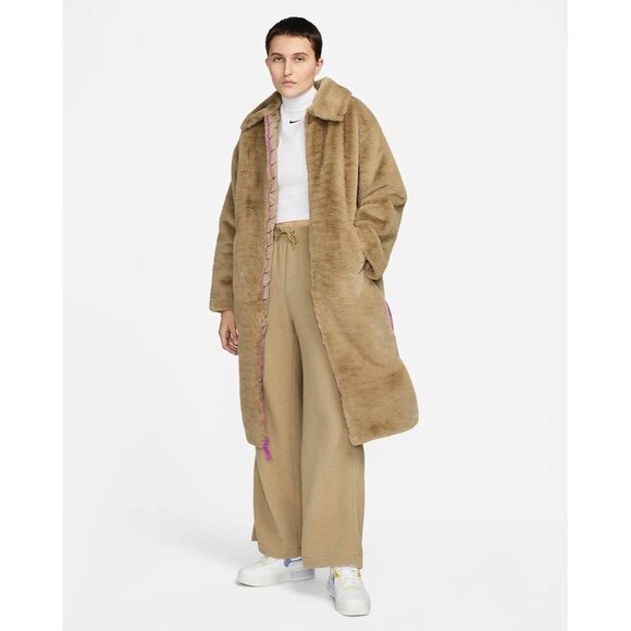 Nike Jackets & Blazers - Nike special edition faux faur long coat jacket sherpa
